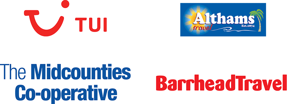 Tui, Althams, The Midcounties Co-operative, BarrheadTravel logos